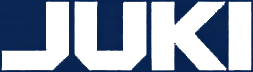 JUKI red and navy industrial sewing technology wordmark